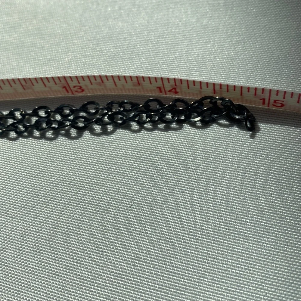 One of a kind stone necklace on dark silver chain - Picture 8 of 8